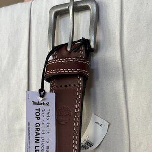 Timberland Dark Brown 35 MM Boot Leather Belt Size 34"